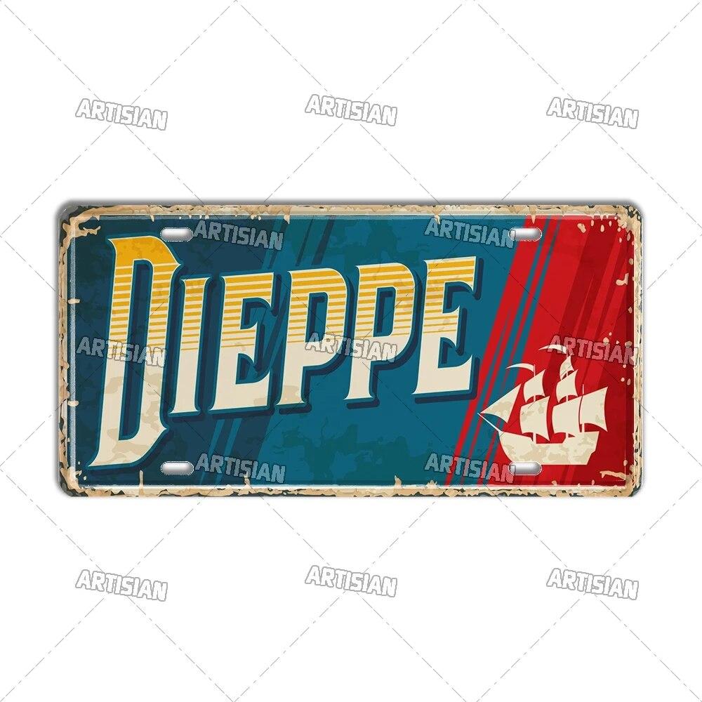 Artisian France Province Ctiy Metal Sign Landmark License Plate Travel Car Plate Decorative Tin Plaque Wall Decor Garage Bar Pub