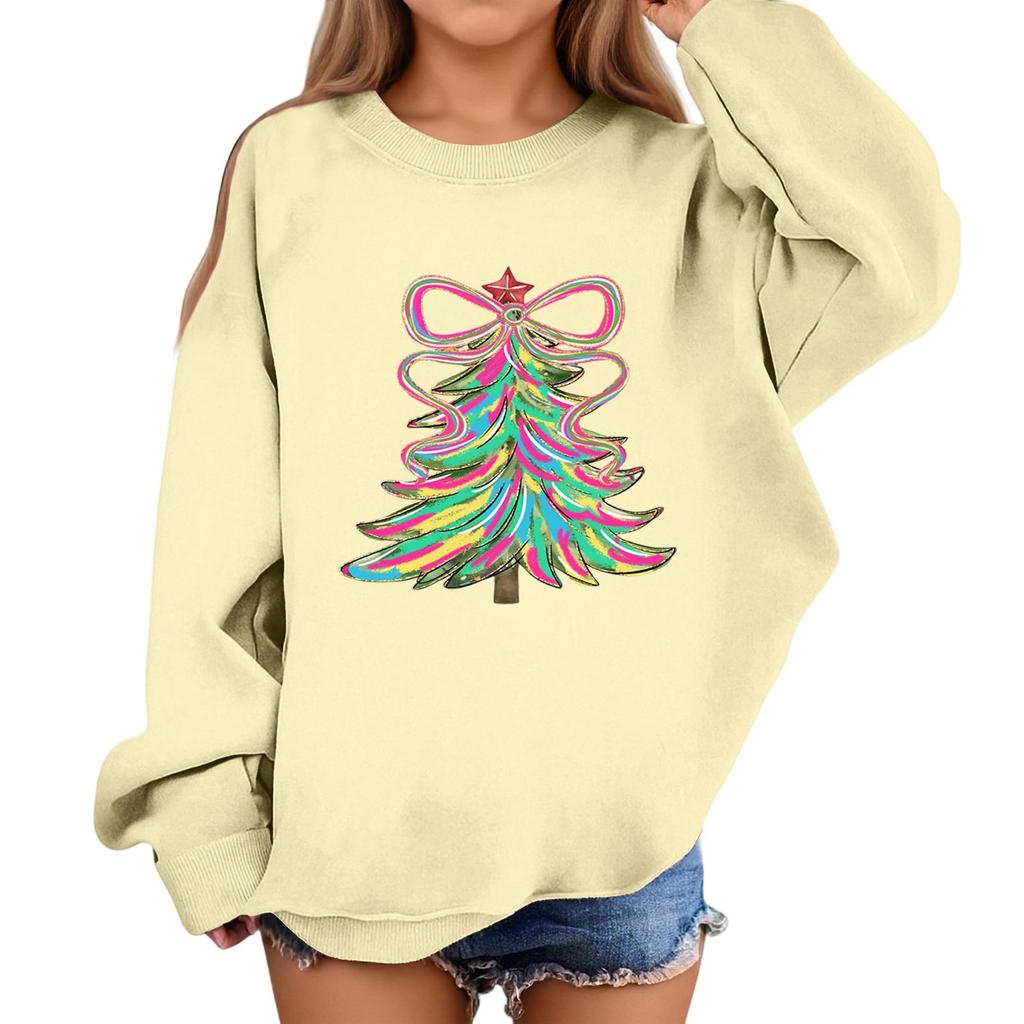 Children's Fashionable Casual Long-sleeved Loose Christmas Print Pullover Sweatshirt