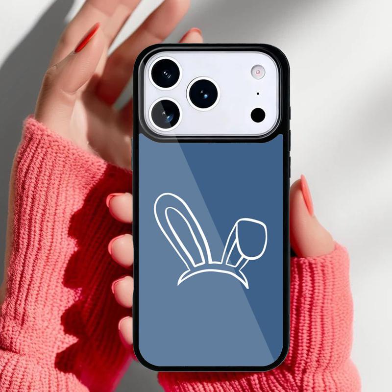 Чехол для телефона с ушками кролика для iPhone 17 16 15 14 13 Pro Max Задняя крышка для 12 11 Pro Coque