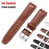 17-мм кожаный ремешок для часов Swatch, сменный, с металлической пряжкой-булавкой, водонепроницаемый, спортивный, аксессуар из коровьей кожи