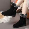 Winter New Casual Round Toe Women's Flat Shoes Fashionable Versatile Women's Snow Boots Simple Comfortable Warm Cotton Shoes