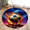 Ball Soccer Round Carpet Living Room Circle Floor Mat Non Slip Bedroom Bathroom Doormat Washable Home Hallway Area Decor Rug