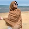 Qinghai Lake Chaka Salt Lake Desert Summer Big Red Tourism Cotton and Line Scarf Women's Sunscreen Shawl Ethnic Style Silk Scarf