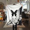 1Pc 2D FLAT Ink Black White Print Flannel Blanket,High quality Comfortable for All Seasons,Home Decor,Warmth and Comfort,Perfect for Christmas Gifts