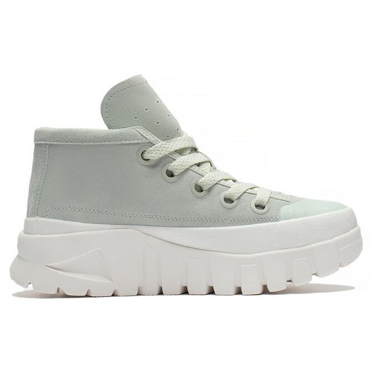 Ботинки Li Ning из кожи, спортивная обувь на толстой подошве, повседневные туфли среднего размера, женские ботинки цвета морской волны AZGS144-3