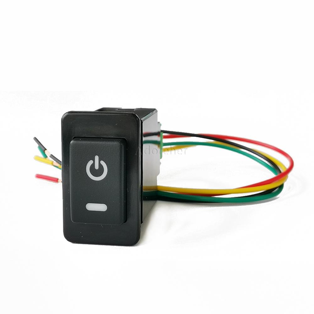 1PC Orange LED Light Modified Key Power On Off Front Fog Lamp DRL Mirror Switch Button With Wire For Nissan Patrol Y60 Paladin Switches4