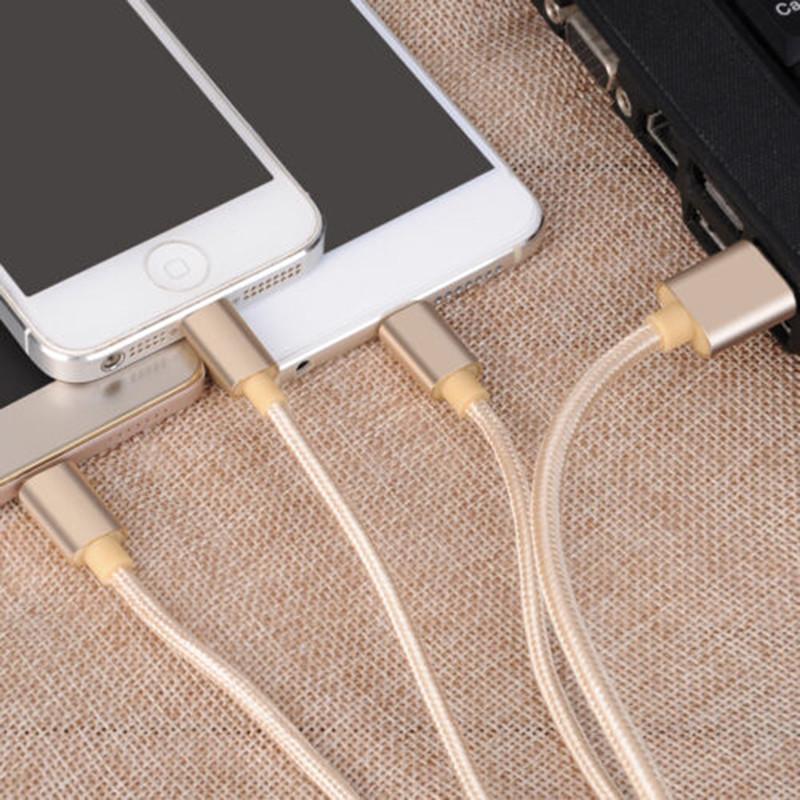 USB 3-в-1 Зарядный кабель Micro Type-C Кабель для синхронизации данных Для iPhone 5 6 7plus Android