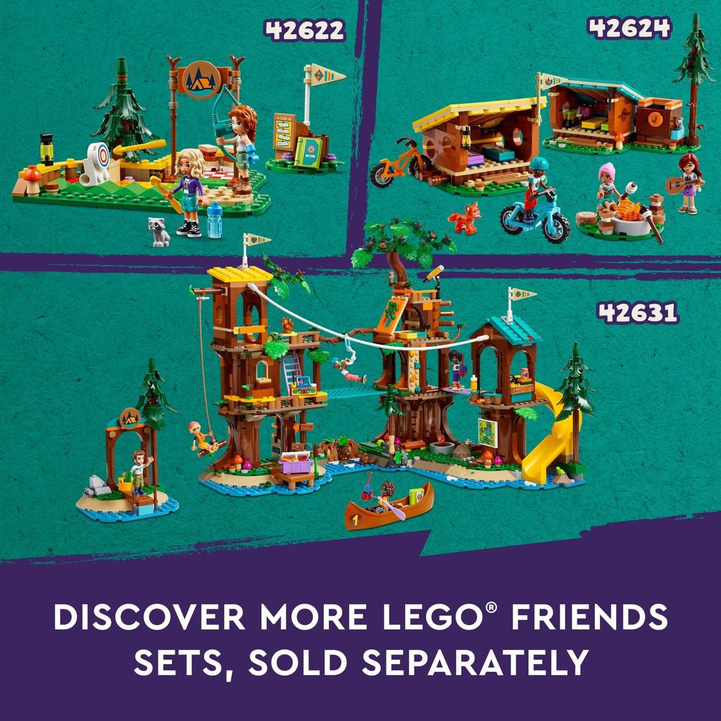 LEGO Друзья Приключенческий лагерь Водные виды спорта Игрушка для отдыха на открытом воздухе Конструктор Игровой подарок для девочек и мальчиков в возрасте Игрушка для кемпинга включает в себя 3 мини-кукольных персонажа и