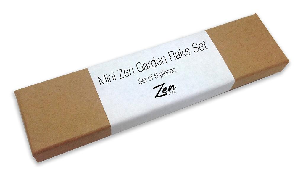 Мини-набор инструментов для дзен-сада, 6 шт., Грабли, Стилус для рисования, Шпатель для разглаживания песка