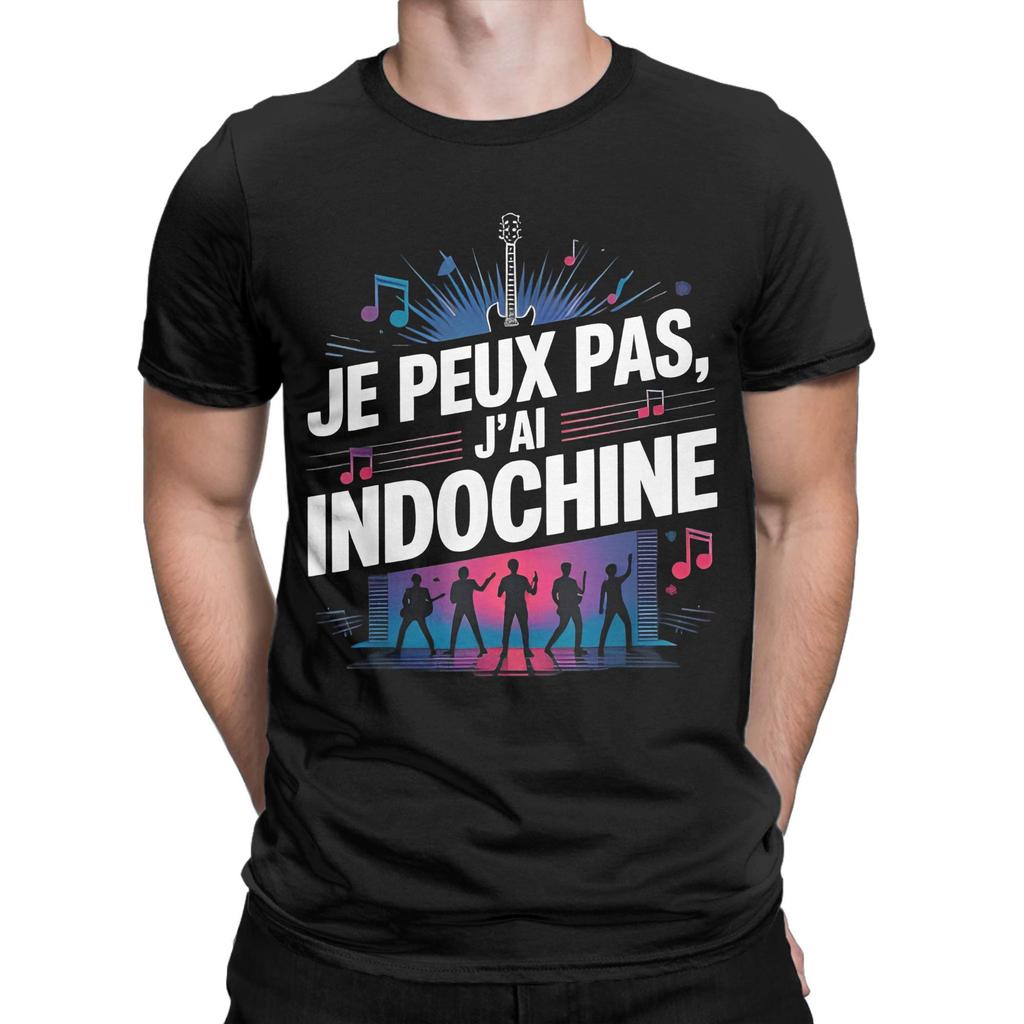 Новинка Indochine Arena Tour 2025 Fan T-Shirts Men Crewneck Cotton T Shirts Pop Rock Short Sleeve Tee Shirt Unique Clothes