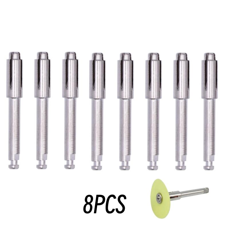 8Pcs Dental Mandrel Soflex Flexi Disc Fit Ra Shank Clip Polishing Disk Chuck