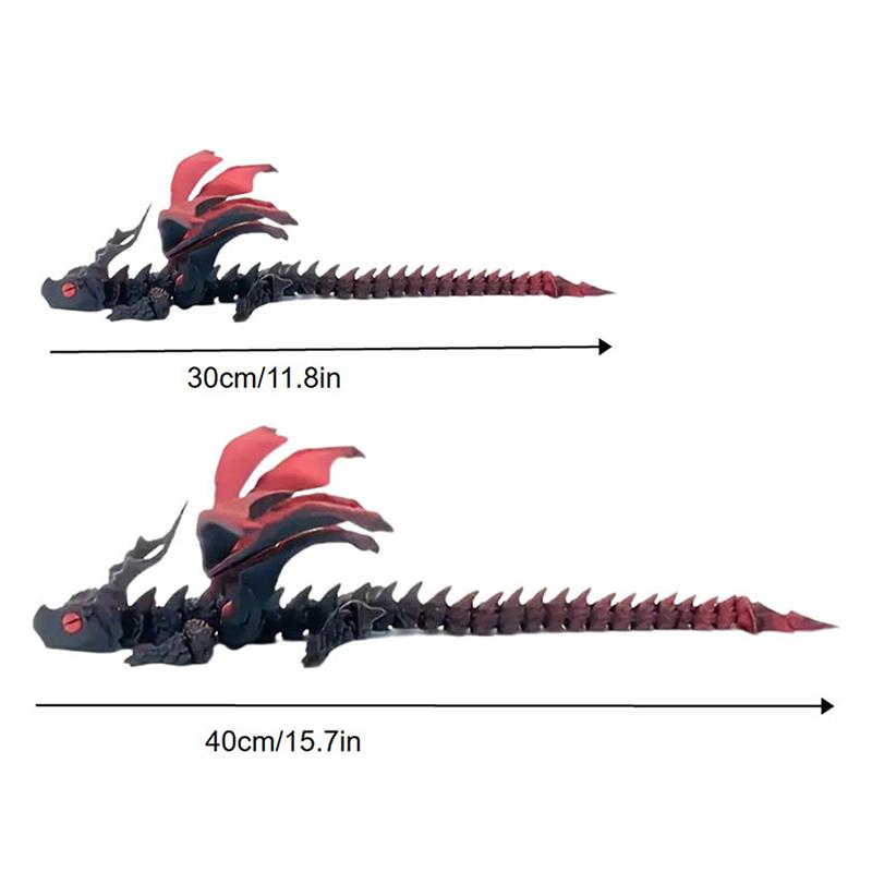 3D Printed Dragon With Wings Winged Carriage Dragon Figurine Art Deco Dragon Sculpture Tabletop Animal Theme Decor Gifts