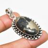Pyrite Agate Gemstone Handmade 925 Silver Plated Jewelry Pendant 1.70"