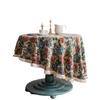 American Style Jacquard Sunflower Tablecloth Cotton Round Table Cloth