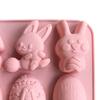 Силиконовая форма для пасхального кролика, 3D форма для яиц, шоколада, пищевая форма, не содержащая бисфенола А, термостойкая форма для желейного пудинга