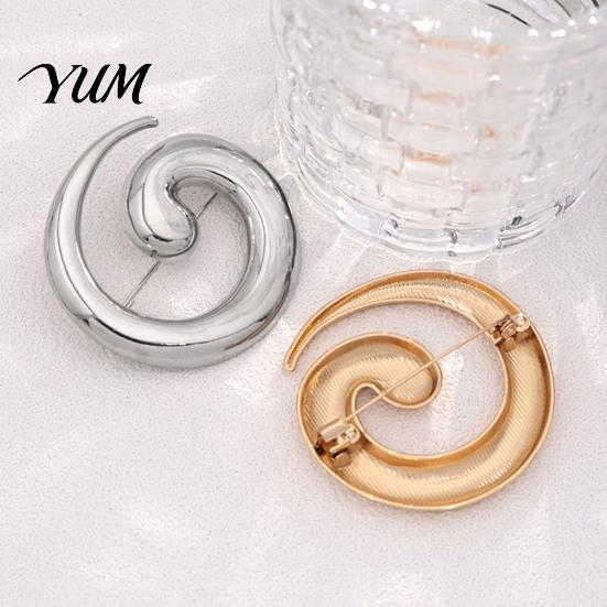 Geometric Spiral Brooch Minimalist Pin, Art Badge for Men Pin Women, Decorative Alloy Coats Suits Sweaters Scarves Modern Jewelry