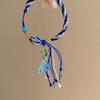 Синий плетеный веревочный браслет «рыбий хвост», модный кулон «рыбий хвост», браслет с кисточками, женственный темперамент, регулируемый подарок на вечеринку