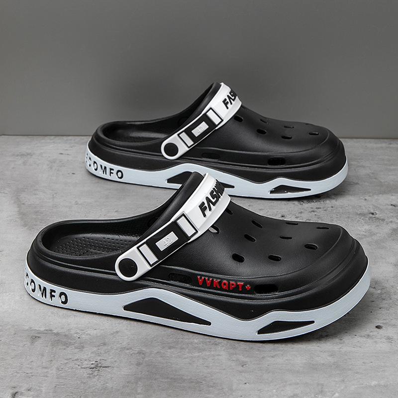 Летние мужские туфли EVA с толстой перфорированной подошвой, сандалии и тапочки Baotou - нескользящая пляжная обувь