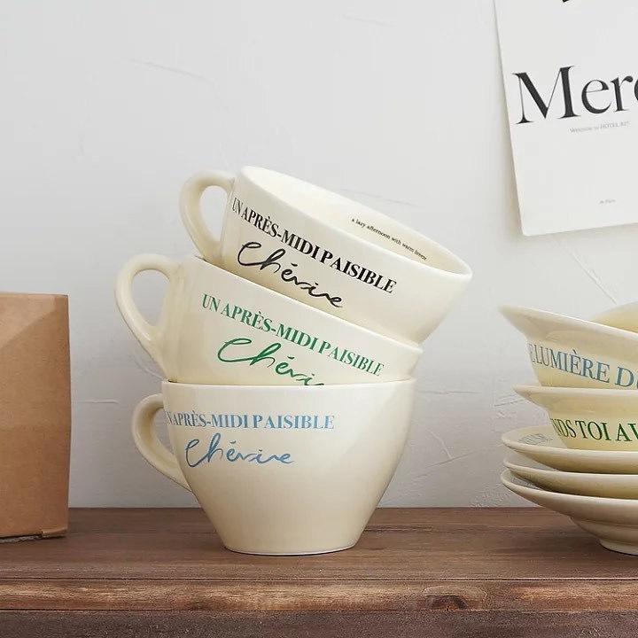 Hotel827 Korean ins Same Style Vintage French Cream Coffee Cup and Sublimation Cup Cup Ceramic Tab Кружки для сублимации пустые Cia