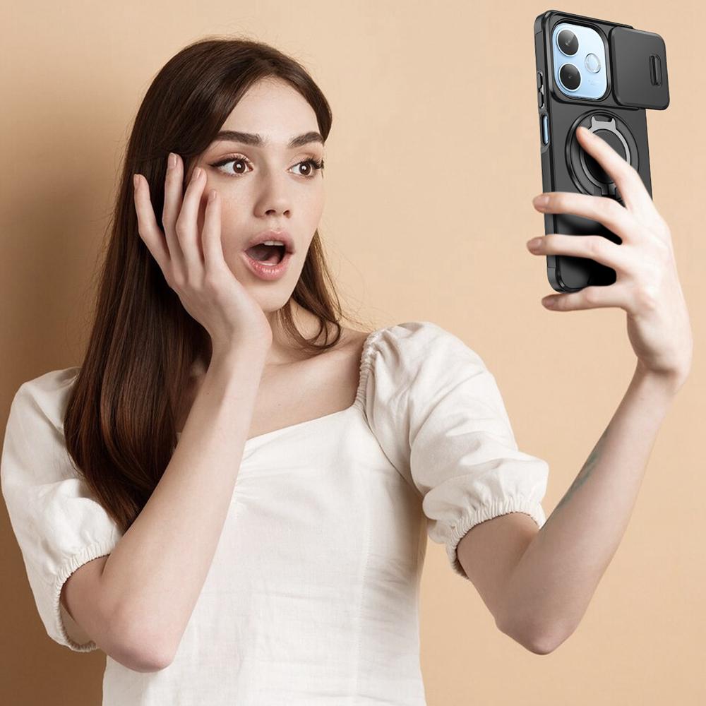 KEYSION Чехол для телефона с вращающейся на 360° подставкой-кольцом для OPPO A5 Pro 5G, сдвижная защита камеры, магнитная противоударная задняя крышка для OPPO A5 Pro