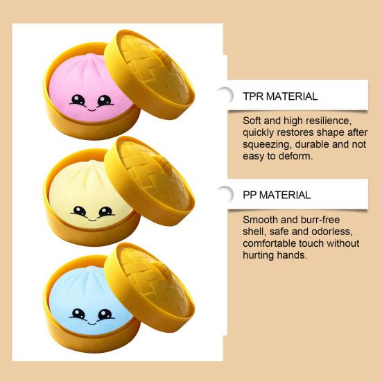 Милая игрушка-сквиш в виде паровой булочки Реалистичная мягкая TPR Игрушка-антистресс для снятия напряжения Нелипкая Медленно восстанавливающая форма Декомпрессионный гаджет для детей Взрослых