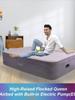 JILONG Luxury Double Layer Flocked Inflatable Bed with Built-in Pump