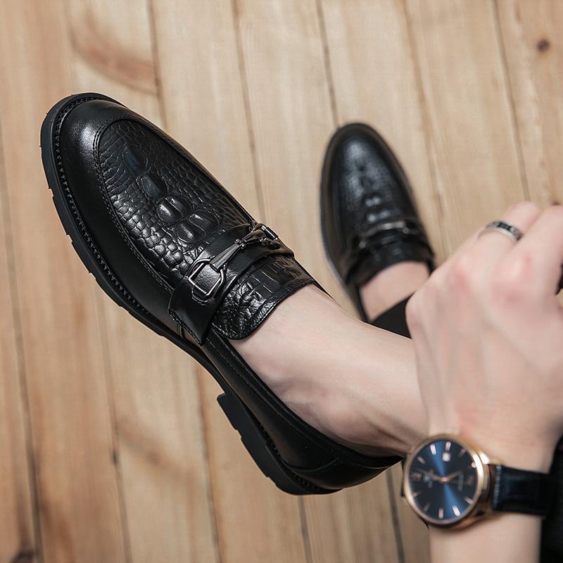 Модные высококачественные мужские туфли из натуральной кожи в стиле мягкого крокодила, черные коричневые мужские мокасины, модные брендовые мужские туфли на плоской подошве, удобные туфли для вождения