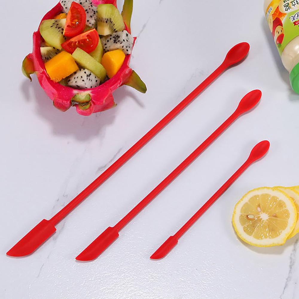 Red Silicone Spatula Set Rubber Scraper 10-Piece Kitchen Baking Utensils for Cooking Stirring Suitable for Non-stick Pans