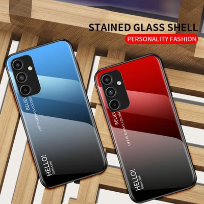 Чехол-бампер из градиентного закаленного стекла для Samsung Galaxy A15 A06 A56 S25 S23 A26 A36 A16 A25 A32 A52 A14 A34 A54 A07 A13 A17 A53 A33 A23 A35 A55 5G S24