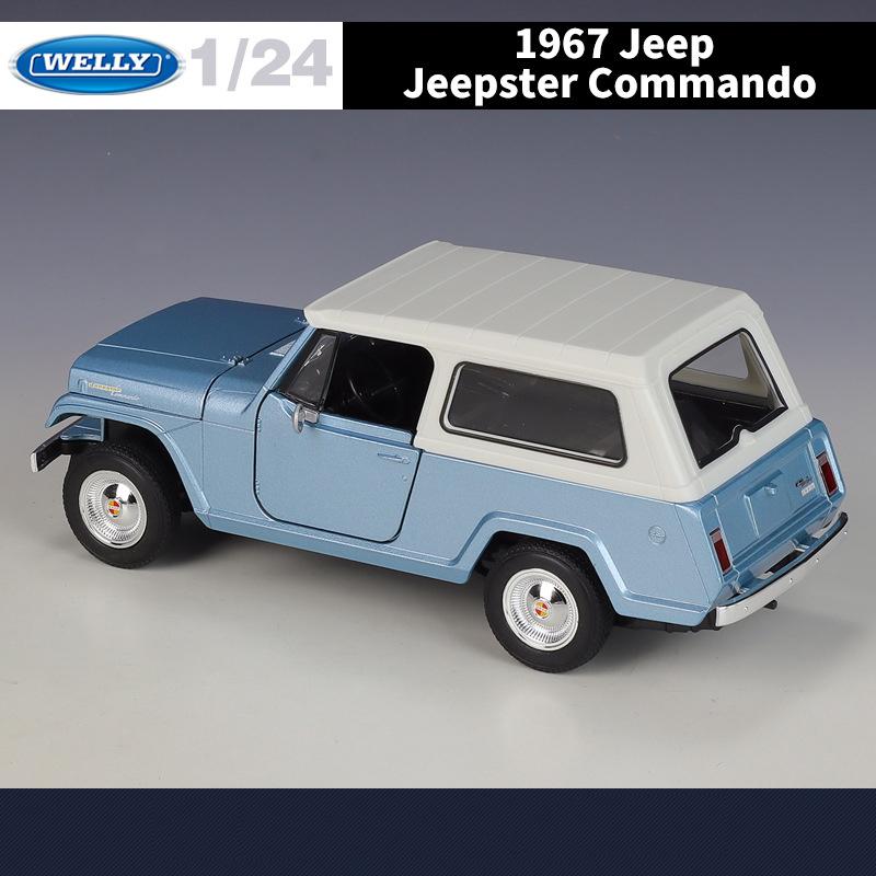 WELLY 1:24 Jeep Jeepster Commando 1967 Alloy Car Diecasts & Toy Vehicles Car Model Miniature Scale Model Car Toy For Children