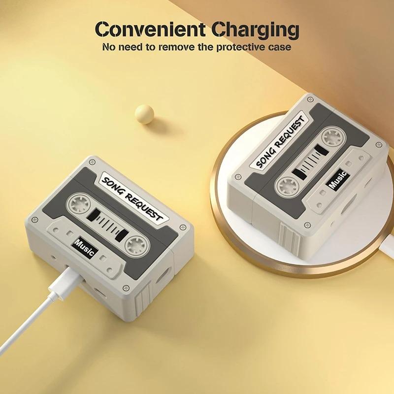 Креативный 3D чехол для наушников в форме кассеты для AirPods 4 2024, беспроводной чехол для наушников для AirPods Pro 2, зарядный бокс для AirPods 3