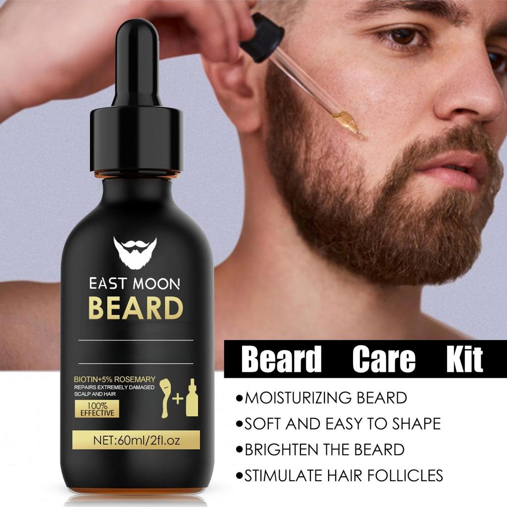 Beard Care Kit, deeply moisturizes and nourishes the beard, promotes a fuller beard, enhances masculine charm.