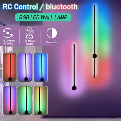 Настенный светодиодный светильник RGB 110-220 В с пультом дистанционного управления. Современный длинный настенный светильник для дома, спальни, фонового освещения и декора.