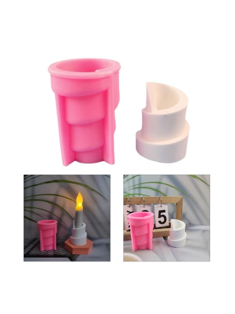 Silicone Crafting Mold Geometric Candle Holder Moulds Silicone Candle Stand Molds Silicone Texture Hand-Making Molds