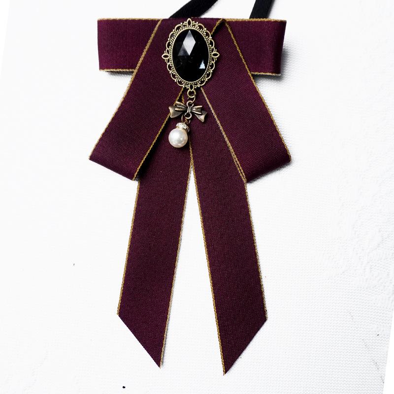 Heritage Style Bow Tie Pearl Adorned Neck Accessory for Sophisticated Events