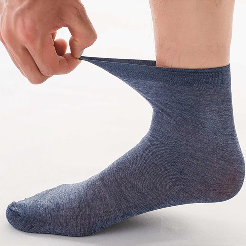 HSS Brand 10Pairs Men Summer Socks High Quality Business Casual Thin Socks Breathable Bamboo Male Cool Socks Very Thin No Box Packing