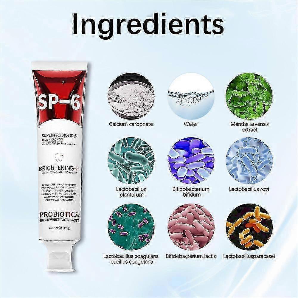 1-5X SP-6 Probiotic Toothpaste,Sp-6 Toothpaste Whitening Quick White Toothpaste