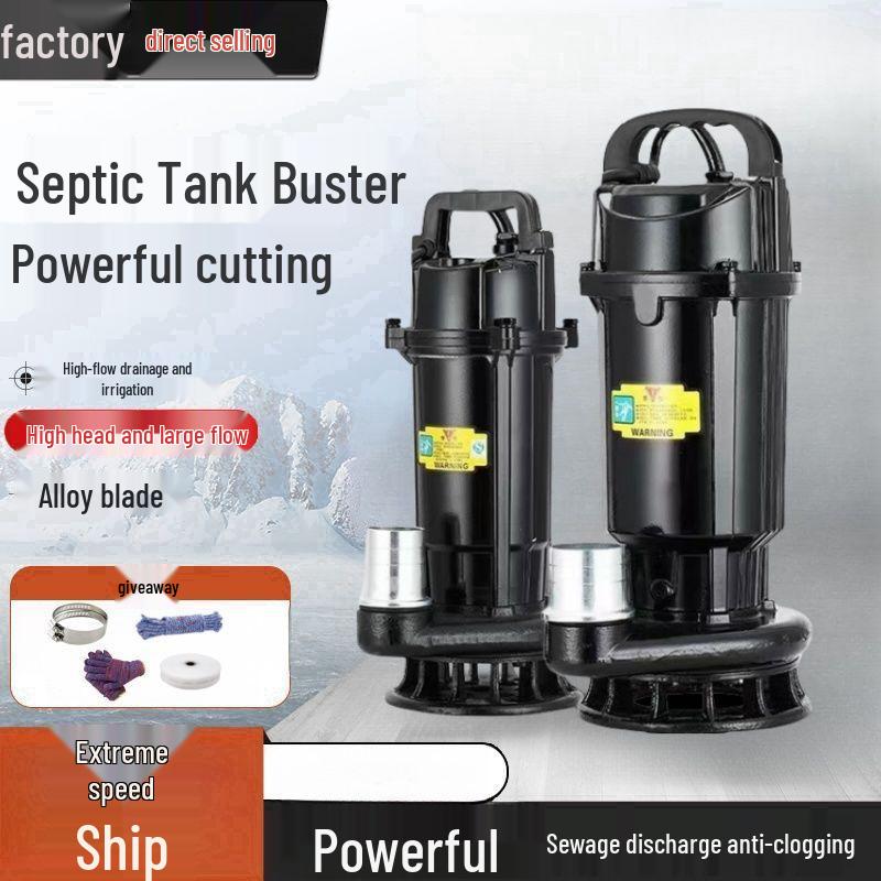 220V Household Sewage & Sludge Pump for Septic Tank and Drainage