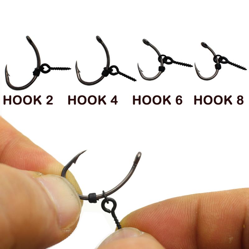 1 коробка, набор для ловли карпа, винтовой крючок с наживкой, кривошипный крючок из высокоуглеродистой стали с микро-бородкой 2/4/6/8, коробка для снастей для карпа, аксессуары