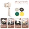 Electric Spin Scrubber Multifunctional Cleaning Brush with 4 Heads Nylon/Wire Brush/Sponge Cordless Handheld for Kitchen Bathroom Wall Window
