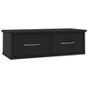 VidaXL Wall Shelf with Drawers Black 60x26x18.5 Cm Particleboard