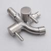 Stainless Steel Double-outlet Garden Faucet Rust-proof Antiseptic Washing Machine Faucet Durable Garden Water Tap Outdoor
