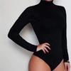 Женский боди однотонный с высоким воротником, сексуальный, облегающий бедра, эластичный, цельный, нижнее белье для йоги