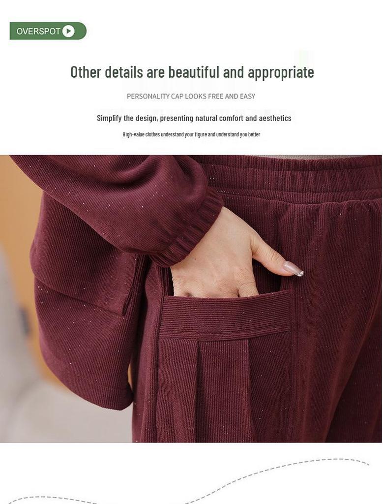 Стильный весенний спортивный костюм: Комплект из двух предметов 2025 года для женщин среднего возраста - Повседневная куртка и брюки для весны и осени