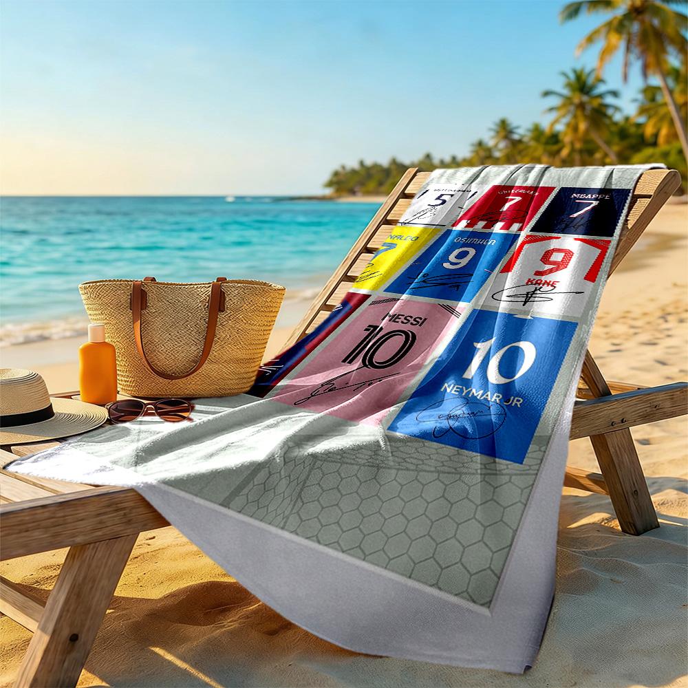 Mbappe Beach Towel Soft Durable Quick-Dry Comfortable Lightweight Suitable for Swimming, Gym, Camping, Yoga Vacation
