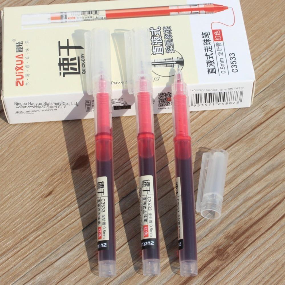 0.5mm Gel Pen 12 Color Ballpoint Pen New Straight Liquid Ball Pen