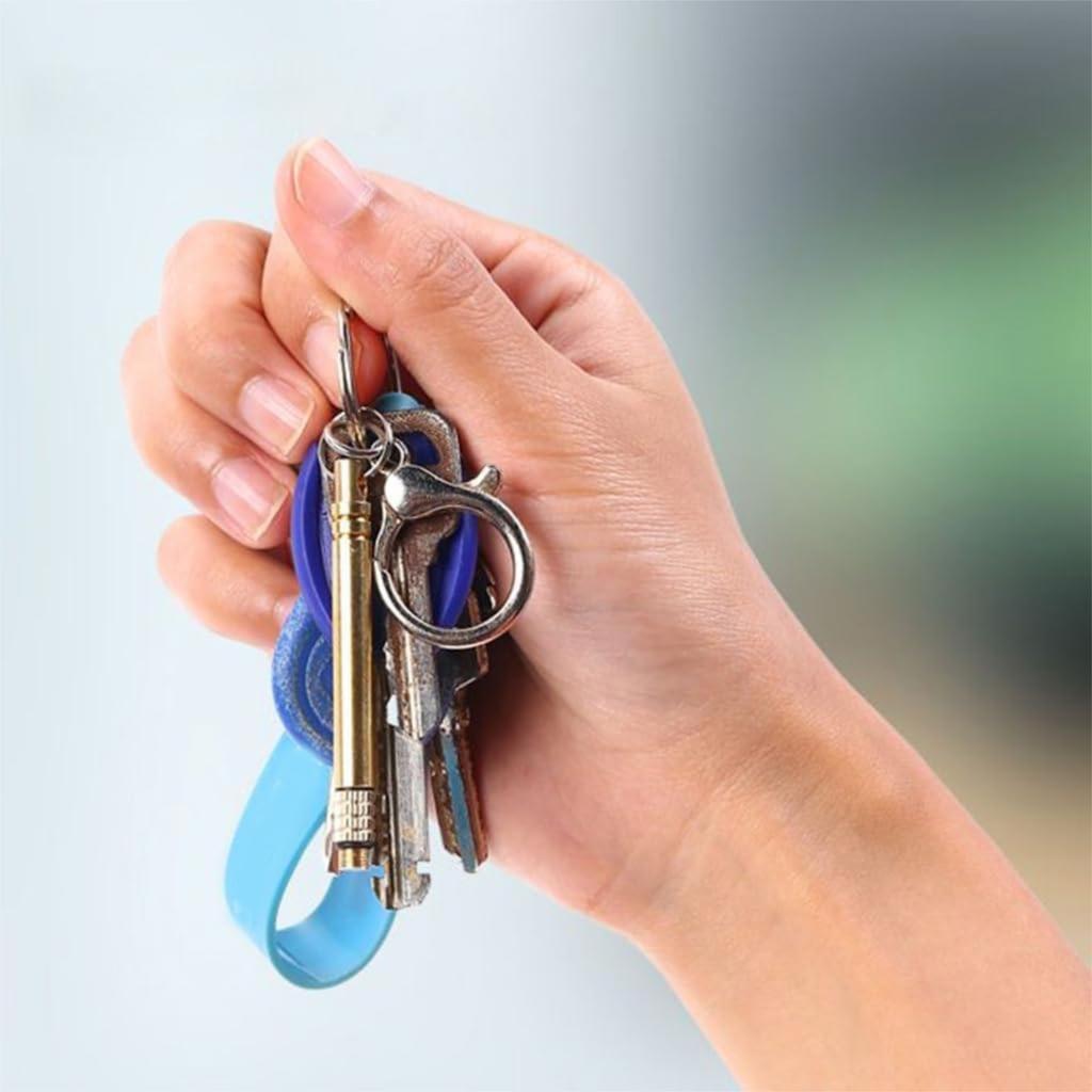 Outdoor Camping Titanium Toothpick Holder Fruit Fork Keychain Tool