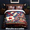 American Patriotic Theme Custom Text Or Name 3Pcs Bedding Set,1 Flat Sheet & 2 Pillowcases Personalized Home Bedding