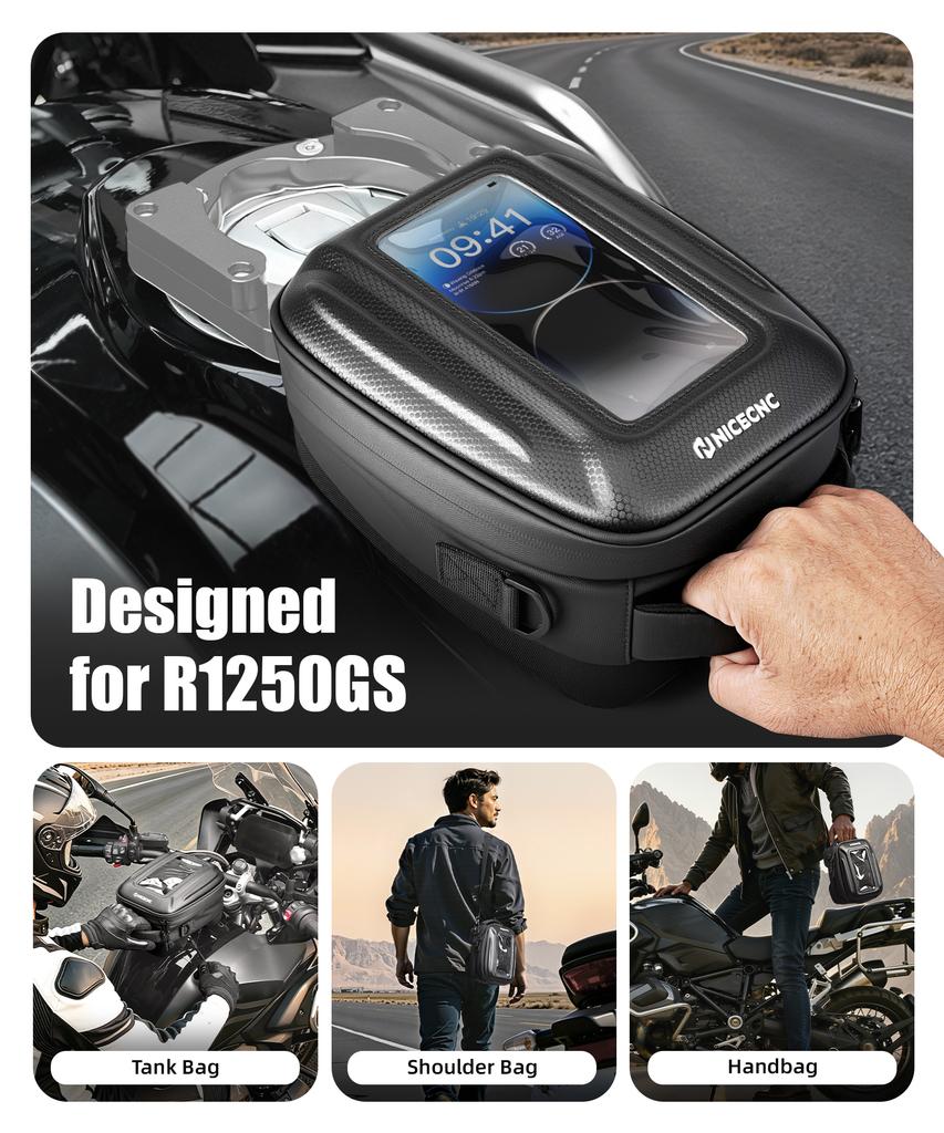 Для 2019-2024 BMW R1250GS Сумка на бак с быстросъемным креплением 6 л Водонепроницаемая с замком Push-Pull Мотоциклетная сумка на бак для Yamaha Tenere 700 T7