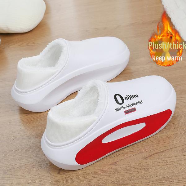 2024 Новые мужские водонепроницаемые хлопковые тапочки на каблуке — нескользящие, устойчивые к фекалиям, идеально подходят для использования в помещении и на улице осенью и зимой.